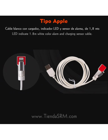 10 cables para alarma con cargador Apple (iPhone, iPad)