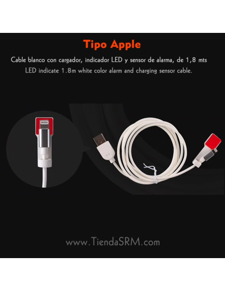 10 cables para alarma con cargador Apple (iPhone, iPad)