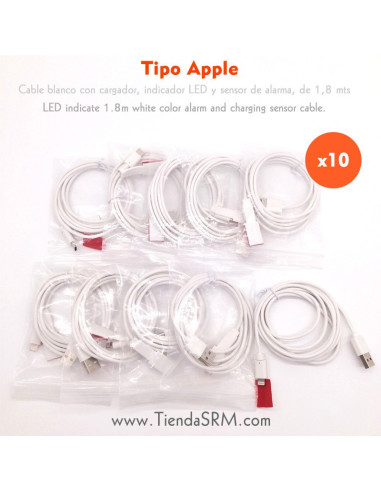 10 cables para alarma con cargador Apple (iPhone, iPad)