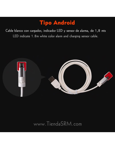 10 cables para alarma con cargador Android