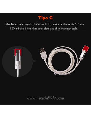 10 cables para alarma con cargador C