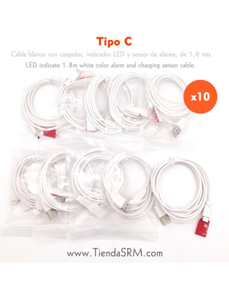 10 cables para alarma con cargador C