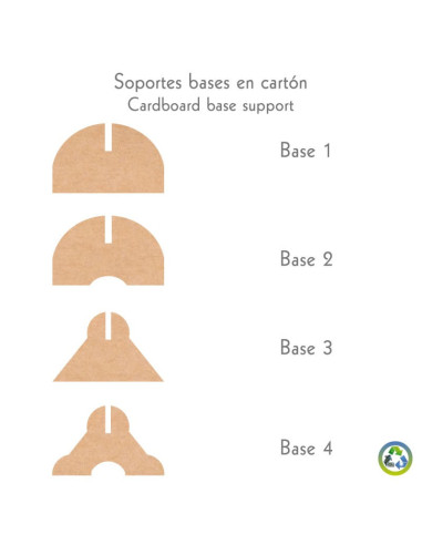 Base soporte de cartón para backings