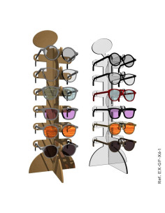 Exhibidor para 6 gafas o lentes.