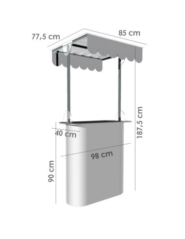 Mesa o Counter portátil con techo