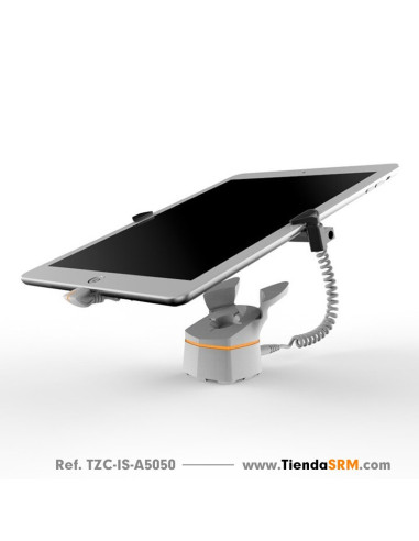 Alarma con soporte y pinza de seguridad para tabletas.