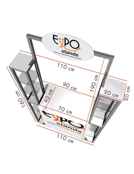 Combi Stand Ref. ES-CS-21 Counter con repisa doble