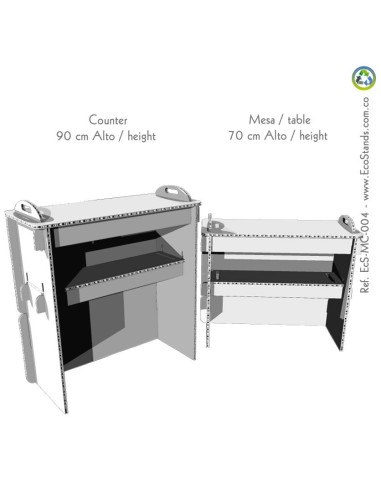 Mesa y counter de cartón Eco Stand 100x45