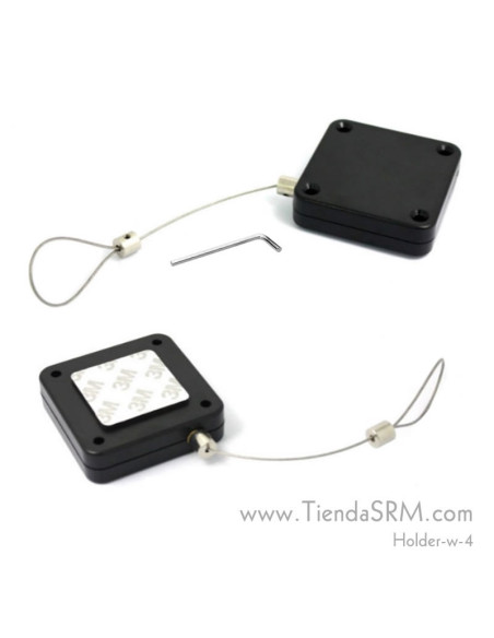 Cable con guaya de seguridad retráctil ajustable.