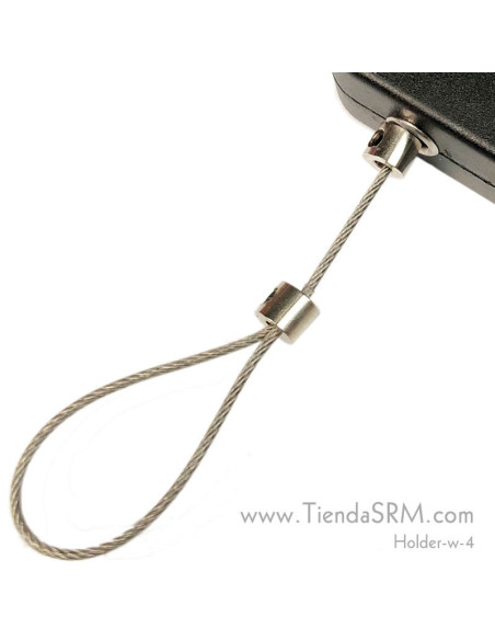 Cable con guaya de seguridad retráctil ajustable.