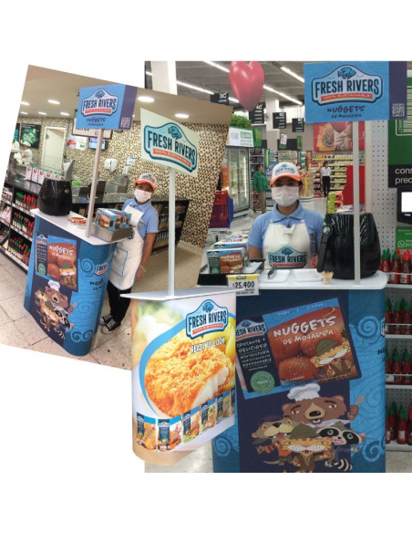 ExpoStands - Mesa o Counter de 90x40 cm con Cenefa