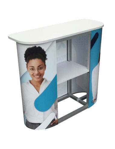 ExpoStands - Mesa o Counter de 80x30 cm opción cenefa
