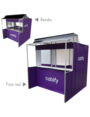 Caseta o Kiosco portátil de 2 x 2 mts
