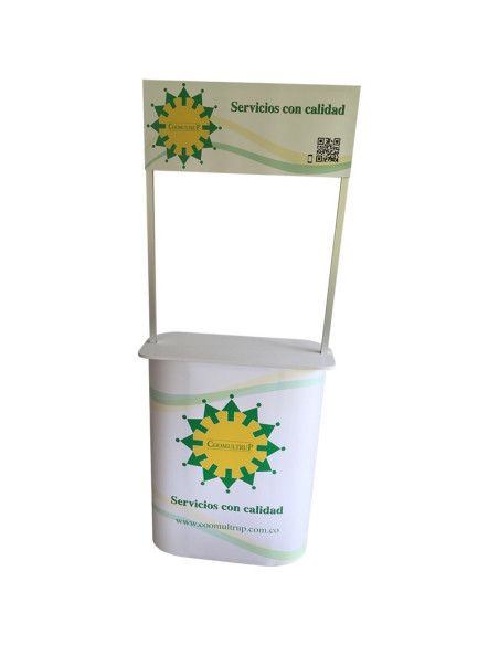 ExpoStands - Mesa o Counter de 80x30 cm opción cenefa