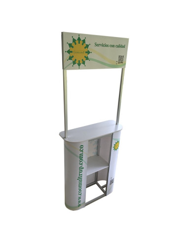 ExpoStands - Mesa o Counter de 80x30 cm opción cenefa