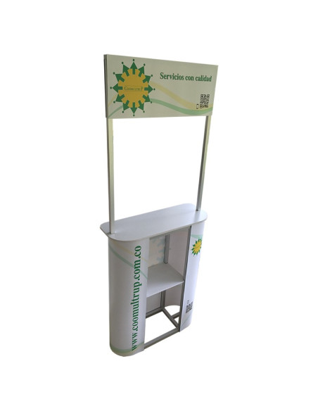 ExpoStands - Mesa o Counter de 80x30 cm opción cenefa