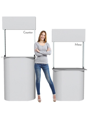 ExpoStands - Mesa o Counter de 80x30 cm opción cenefa