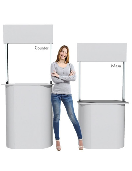 ExpoStands - Mesa o Counter de 80x30 cm opción cenefa