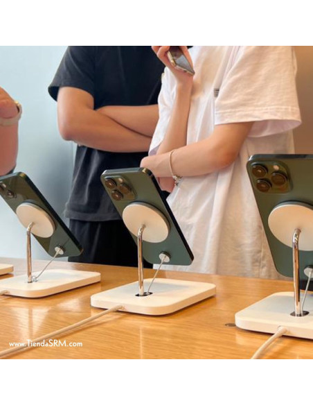 Alarmas antirrobo display para iPhone, con carga inhalámbrica