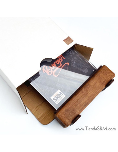 Hablador de mesa base en madera media carta