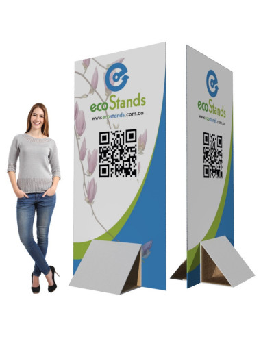 Backing publicitario de cartón con soporte triangular 100x200 cm