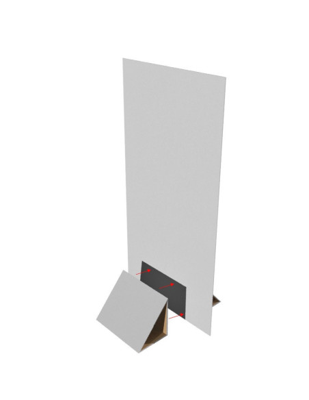 Backing publicitario de cartón con soporte triangular 100x200 cm