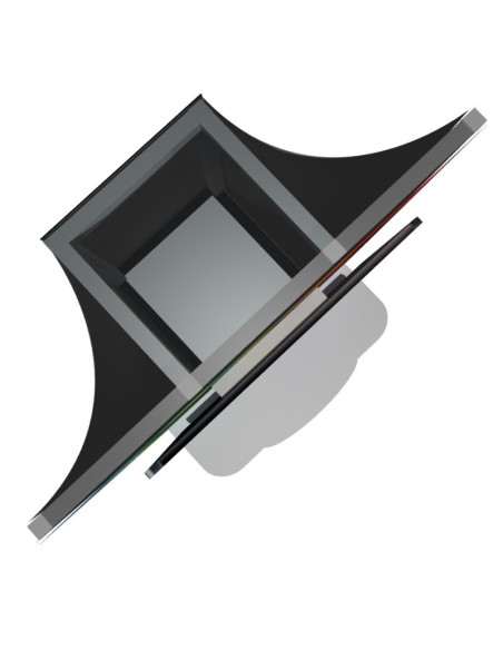 ExpoStands - Soporte para TV con repisas y counter.