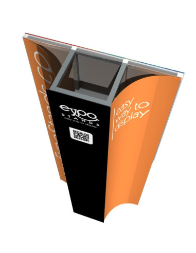 ExpoStands - Soporte para TV con repisas y counter.
