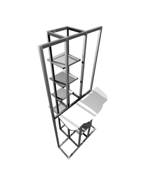 ExpoStands - Soporte para TV con repisas y counter.