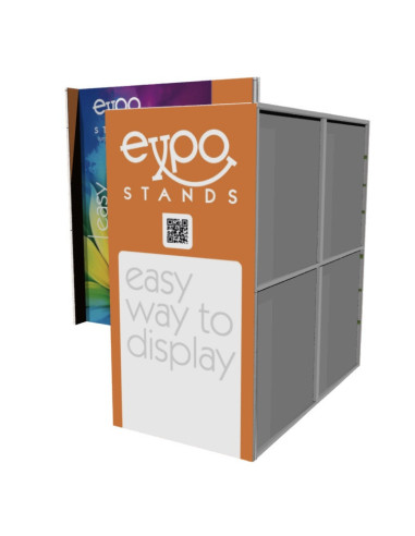 Stand publicitario con cubículo