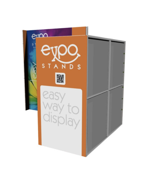 Stand publicitario con cubículo