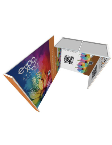 Stand publicitario con cubículo
