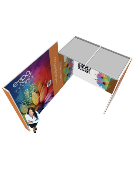 Stand publicitario con cubículo