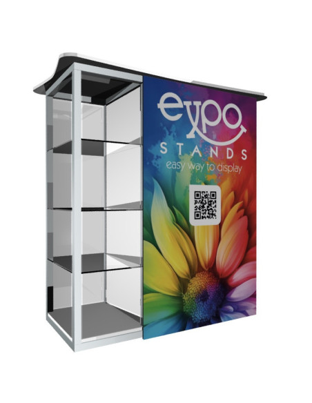 ExpoStands - Counter con vitrina lateral 100 x 50 cm