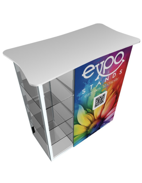 ExpoStands - Counter con vitrina lateral 100 x 50 cm