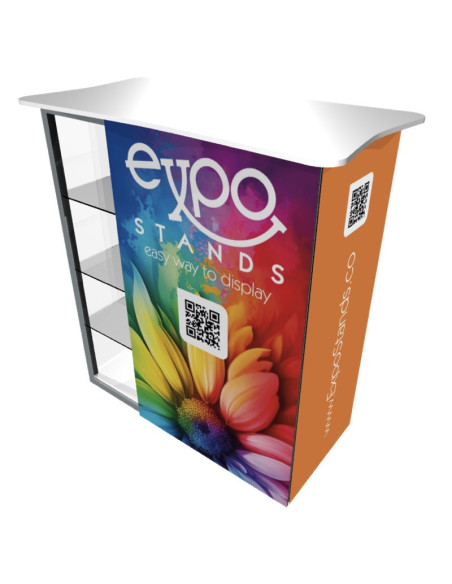 ExpoStands - Counter con vitrina lateral 100 x 50 cm