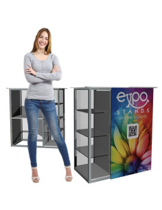 ExpoStands - Counter con vitrina lateral 100 x 50 cm