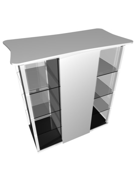 ExpoStands - Counter con vitrina lateral doble 100 x 50 cm