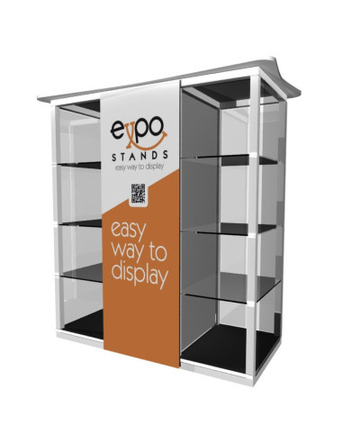 ExpoStands - Counter con vitrina lateral doble 100 x 50 cm