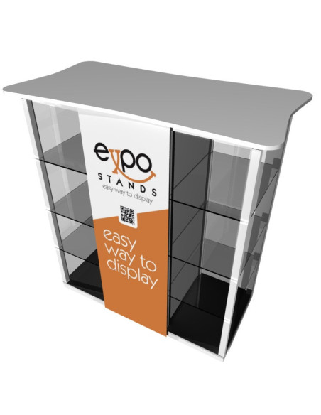 ExpoStands - Counter con vitrina lateral doble 100 x 50 cm