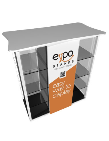 ExpoStands - Counter con vitrina lateral doble 100 x 50 cm