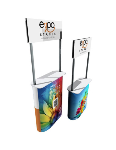 ExpoStands - Mesa o Counter de 80x30 cm opción cenefa
