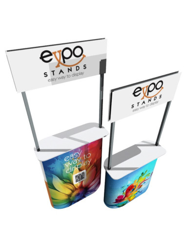 ExpoStands - Mesa o Counter de 80x30 cm opción cenefa