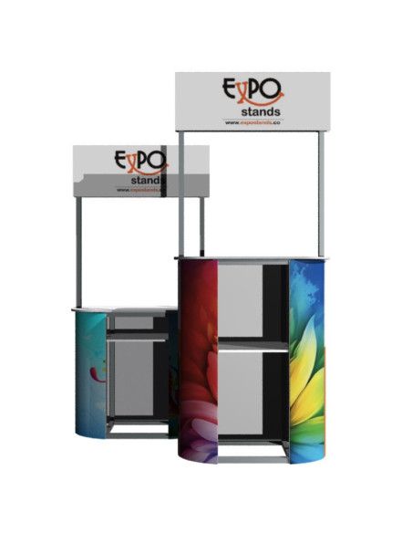 ExpoStands - Mesa o Counter de 80x30 cm opción cenefa