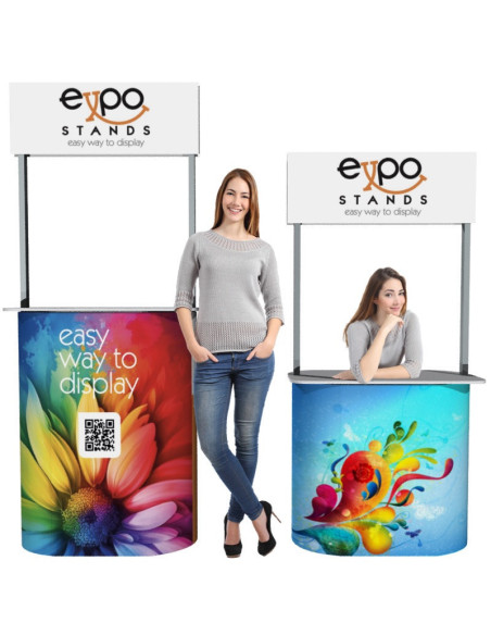 ExpoStands - Mesa o Counter de 80x30 cm opción cenefa