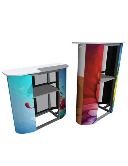 ExpoStands - Mesa o Counter de 80x30 cm opción cenefa