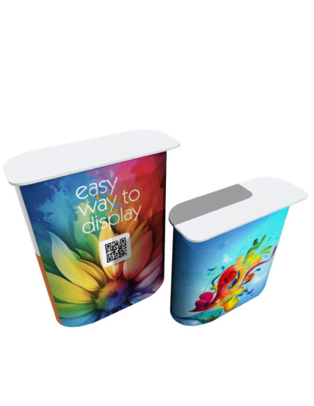 ExpoStands - Mesa o Counter de 80x30 cm opción cenefa