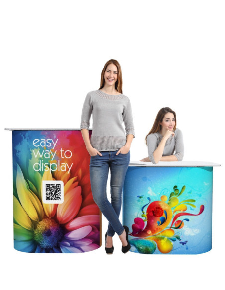 ExpoStands - Mesa o Counter de 80x30 cm opción cenefa