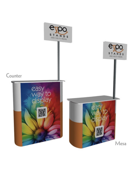 ExpoStands - Mesa o Counter de 90x40 cm con Cenefa