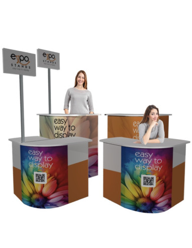 ExpoStads - Counter en L de 80x80 cm